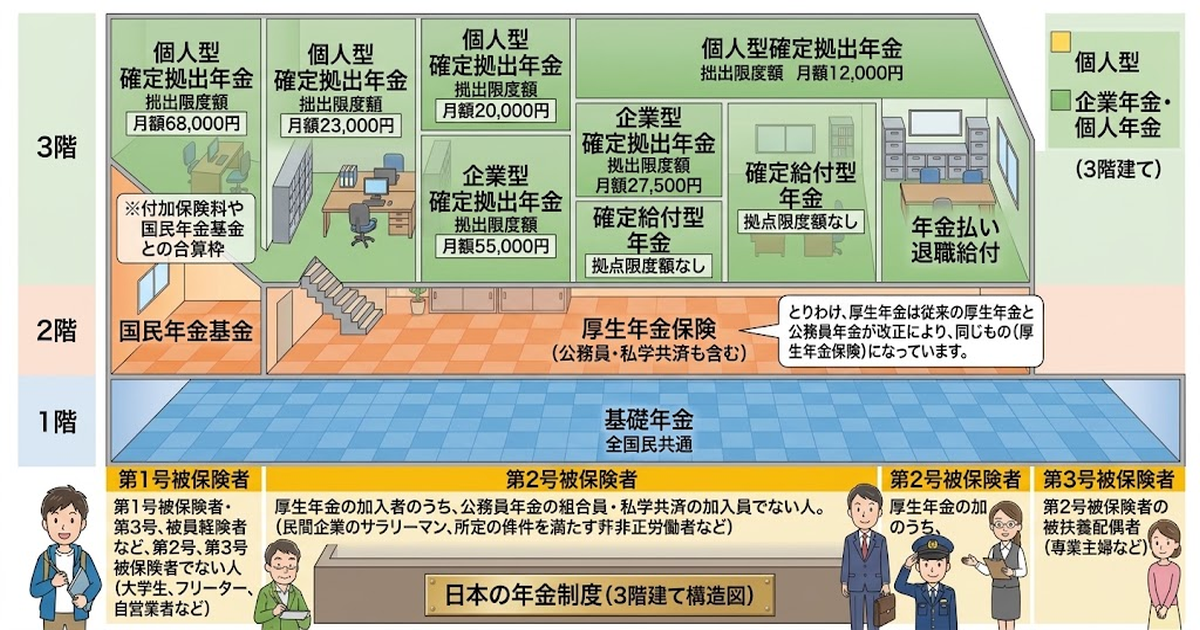 年金制度の3階建て構造