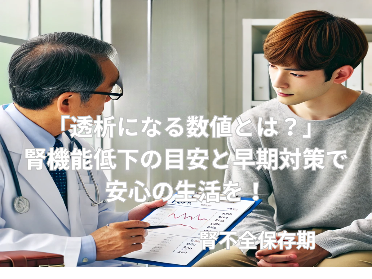 「透析になる数値とは？」腎機能低下の目安と早期対策で安心の生活を！