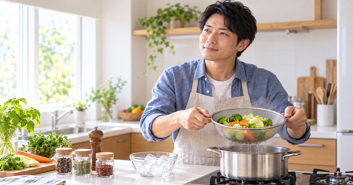 野菜は茹でこぼし