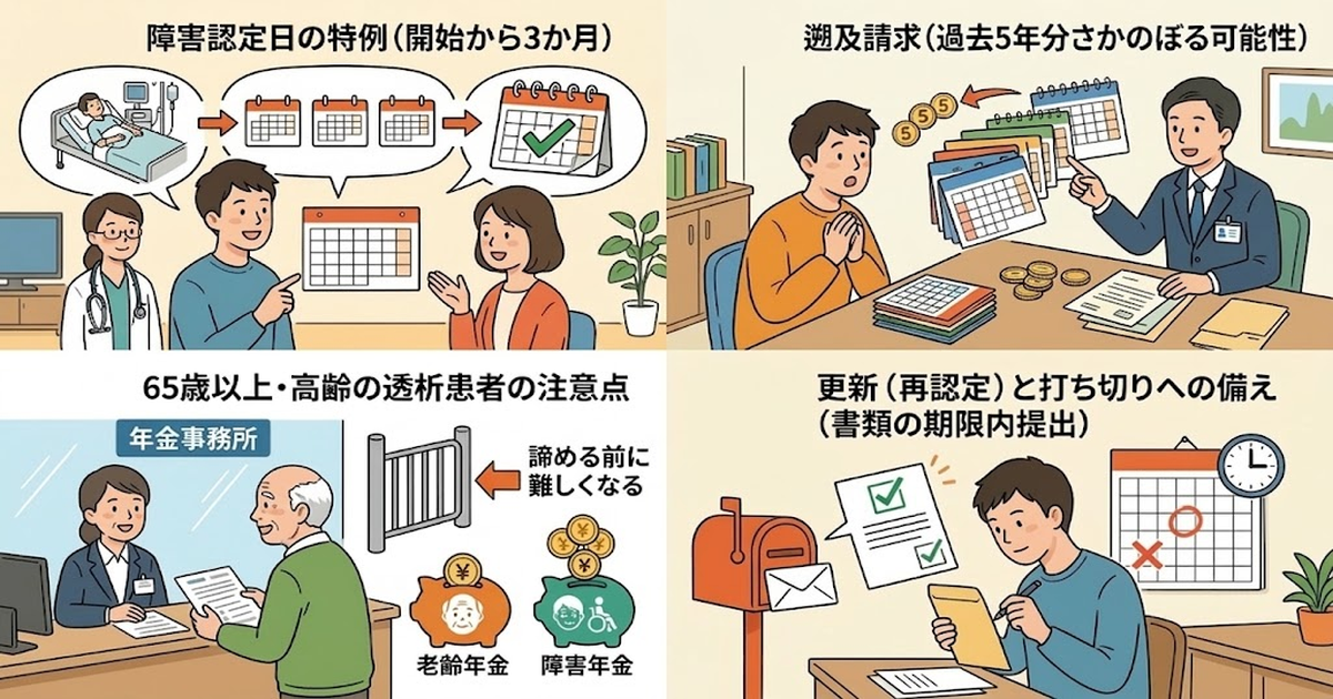 障害年金はいつから?認定日・遡及請求・更新